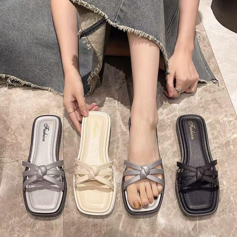 Cross-band one-word drag women comfortable wear beach seaside new summer fashion versatile cool slippers