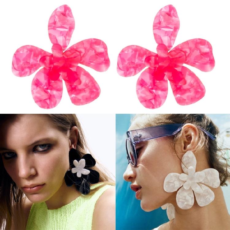 Acrylic Big Flower Earrings Floral Stud Earrings Statement Beach Jewelry