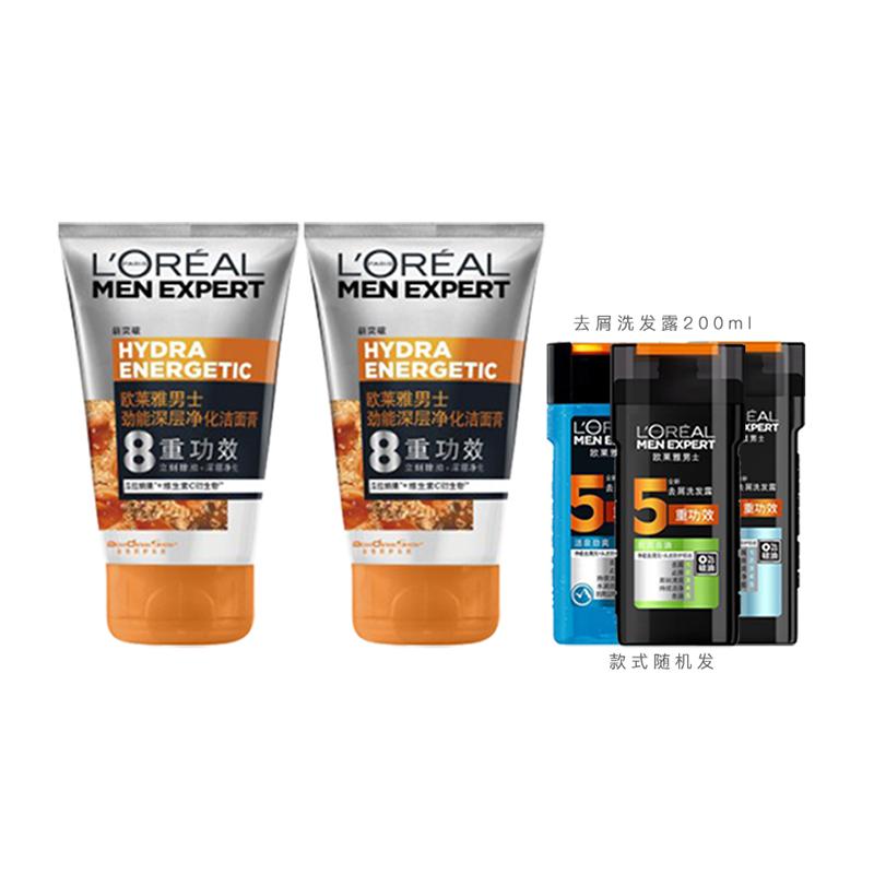 Loreal Paris Men's Hydro Set and Water Moisturizing Cleansing Gel Set-Jineng Deep Purifying2Shampoo