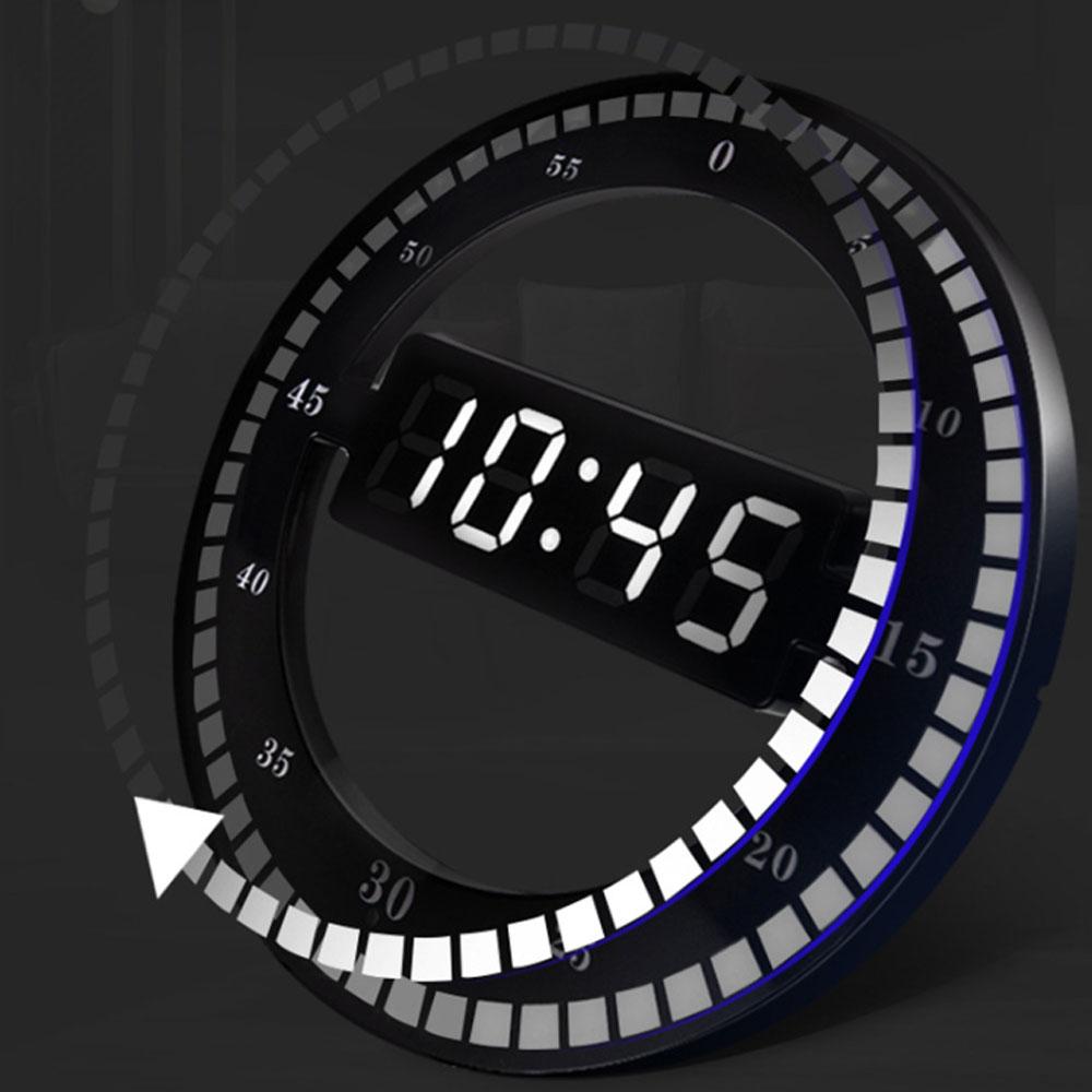 12 Inch Digital Electronic Clock Modern Minimalist Art Design Plastic Home Decoration Bedroom Silent Wall LED Round Fashion