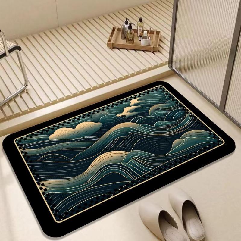 Toilet floor mat Household bathroom door non-slip mat Soft diatom mud absorbent foot pad Wash basin Toilet carpet