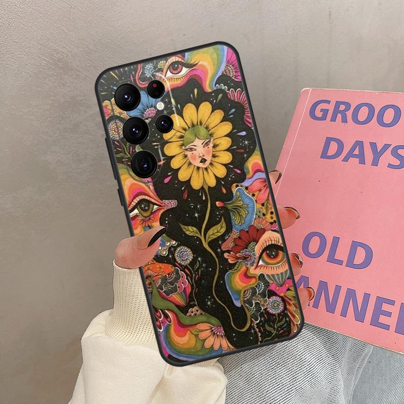 Indie Hippie Case For Samsung Galaxy S25 Ultra S20 S21 S22 S24 S23 Ultra S9 S10 Plus S25 FE Cover Coque
