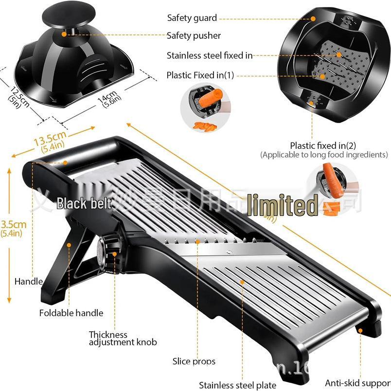 Adjustable Stainless Steel Vegetable Cutter for Shredding & Slicing