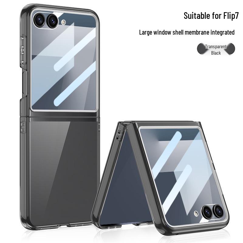 Samsung Z Flip7 Protective Case: Transparent Airbag Shell with Large Window