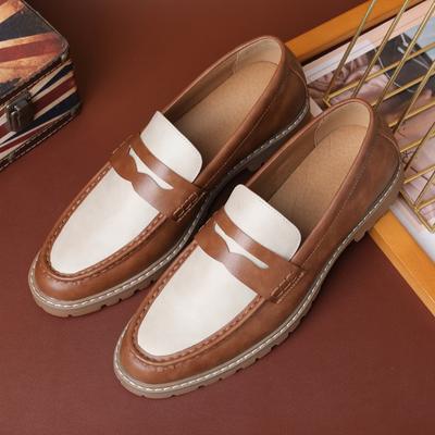 Fashion Men's Classic Retro British Style Loafers Mens Casual Business Leather Shoes Men Fashion Patchwork Outdoor Flats