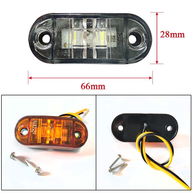 10PCS 12-24V LED Side Marker Car Lights Front Rear Clearance Indicator Lamp for Truck Trailer BUS Van Caravan Warning Lights