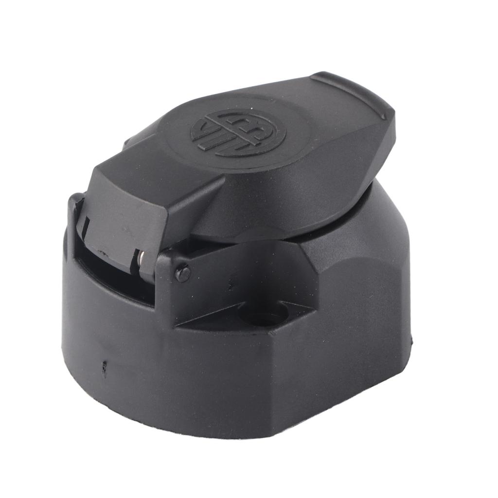 7 Pin European Trailer Connector Socket with 1.5m 4.9ft Cable for Commercial Vehicles Semi Trailers