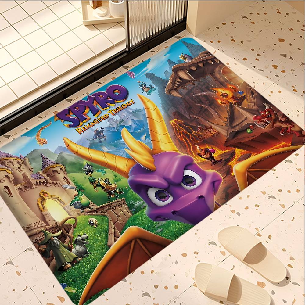 Games S-Spyro Dragon Hallway Carpet Non-Slip Laundry Room Mat Laundry Decor Balcony Child Living Room Toilet Rug