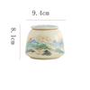 Chinese Ceramic Candy Jar Landscape Flower Decoration Jar Portable Tea Box Vintage Nut Coffee Bean Medicinal Herb Storage Bottle