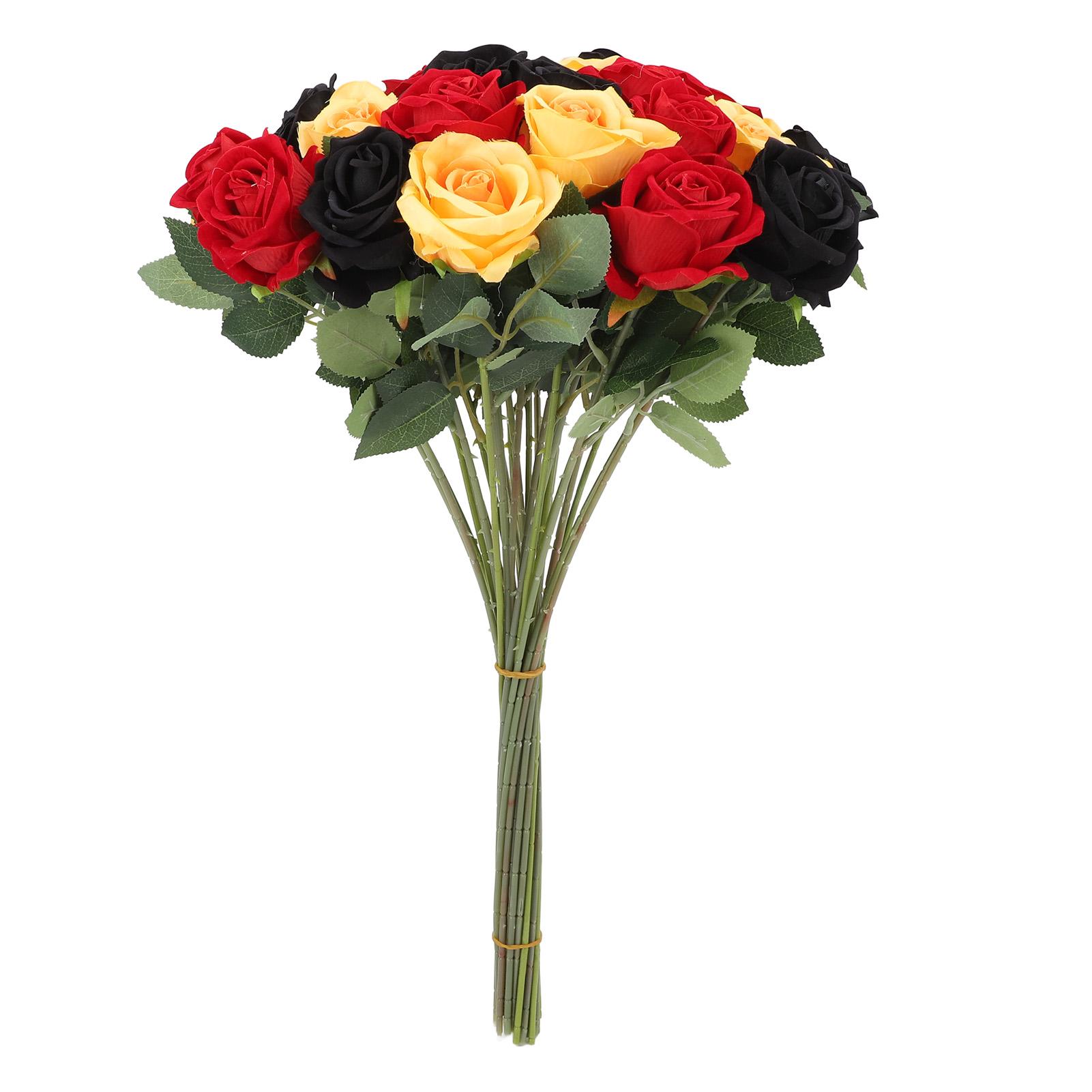 30Pcs Artificial Rose Set Beautiful Red Blue and White 3 Colors Long Stem Artificial Rose Flower Decoration for Home
