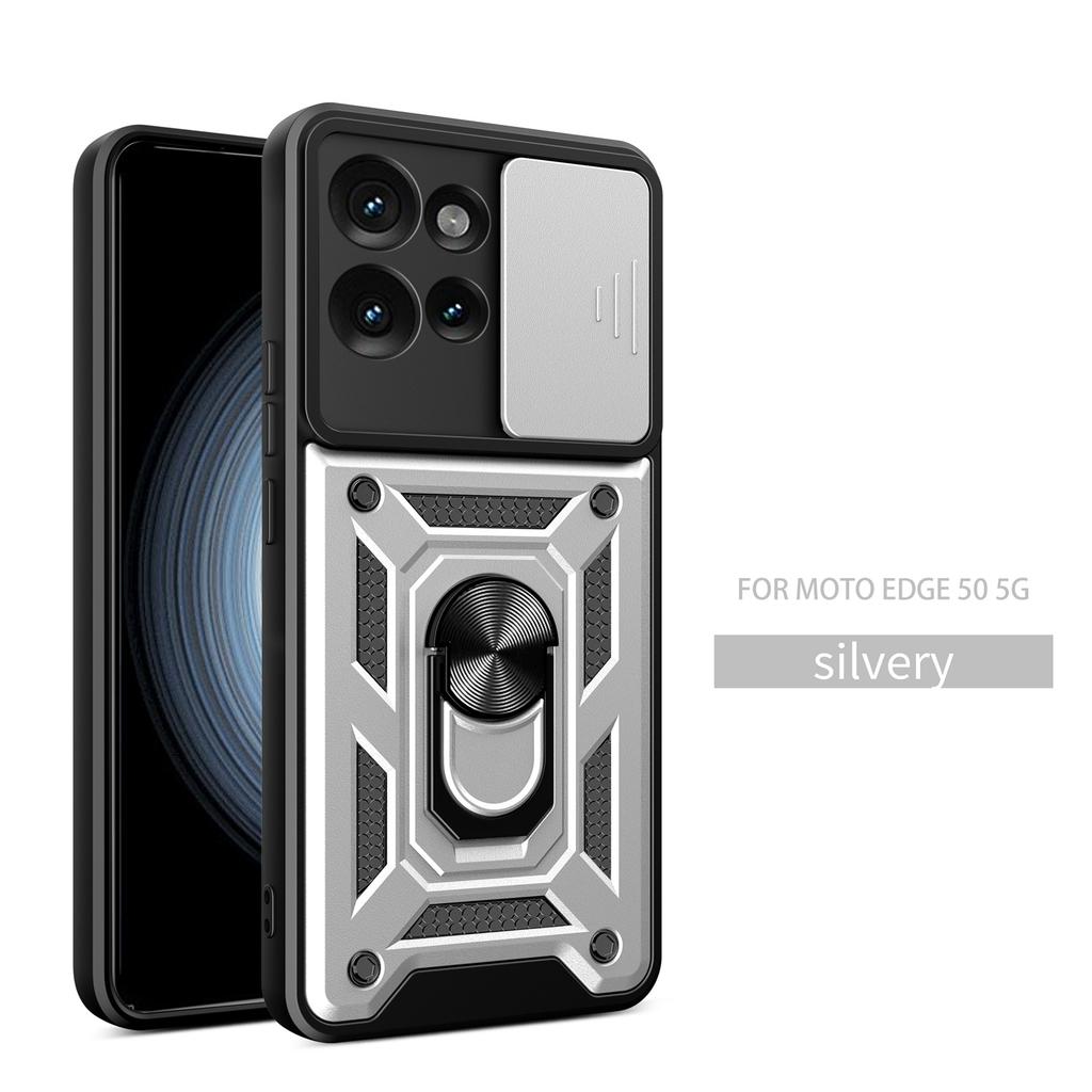Armor Shockproof Magnetic Holder Ring Back Cover For Motorola Moto EDGE 50 Case Camera Lens Protective For Moto Edge 50 Cases