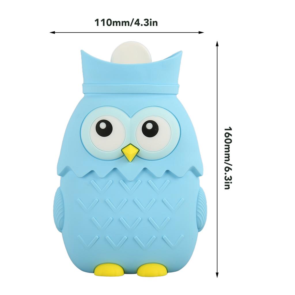 Hot Water Bottle Microwave Hting Silicone Cartoon Injection Hand Warmer Portable Cute Owl Shape 400ml