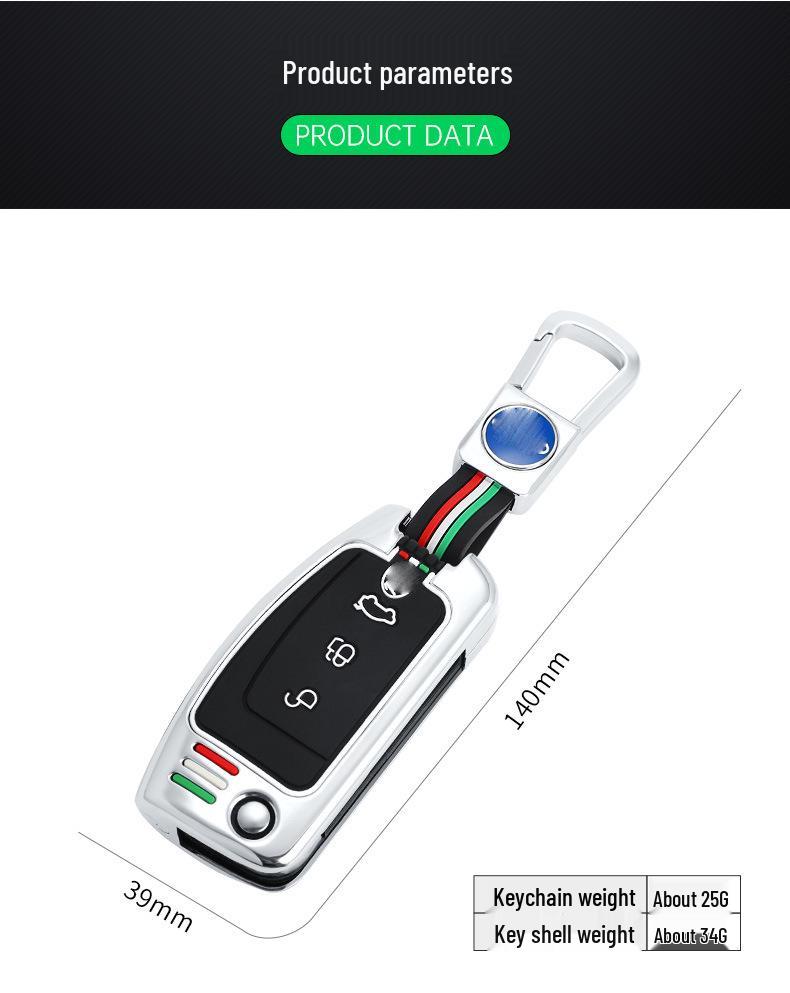 Ford Classic Key Case: Fits Focus, Mondeo, Kuga, EcoSport - Metal Remote Shell.