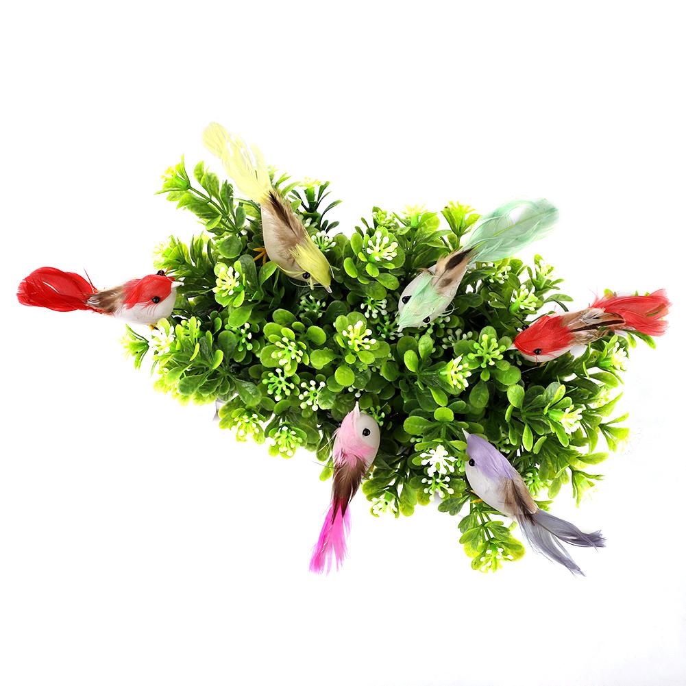 24pcs Simulation Bird Ornament Colorful Exquisite Lifelike Mini Artificial Foam Bird Decoration for