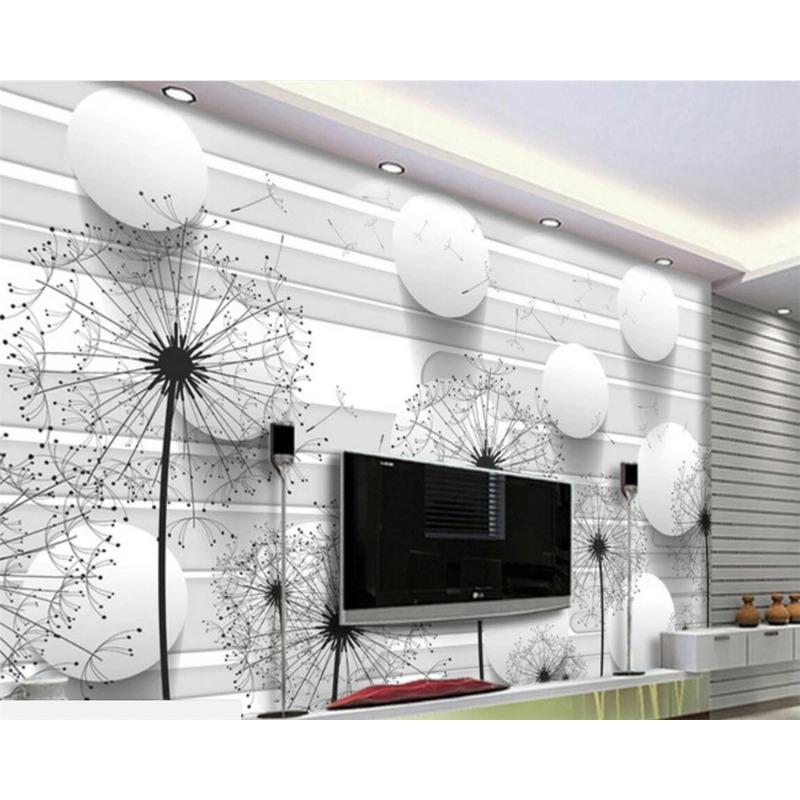 Picturi Murale 3D Tridimensionale cu Bile Pictate Manual Tapet Abstract cu Păpădii Living și Dormitor Pictură Murală de Perete 3D
