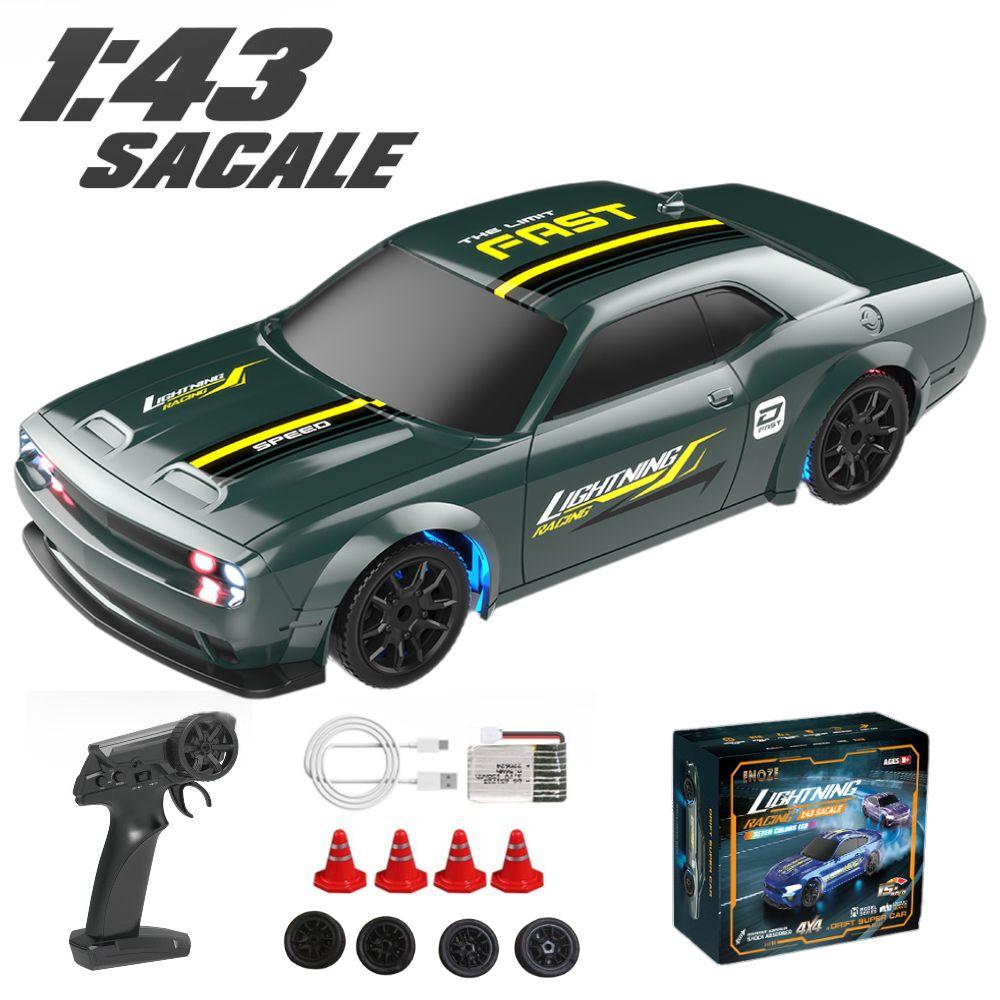 1:43 4WD RC Drift Car 2.4G High-speed with Four-wheel Drive and Remote Control Mini Racing Car Models for Boys' Gifts.