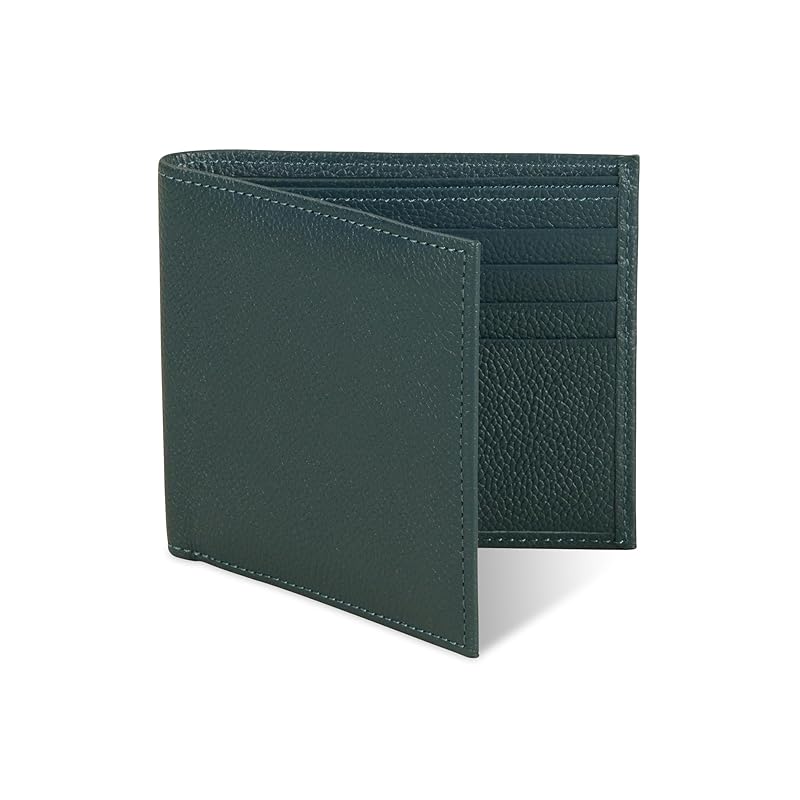 

[Business Leather Factory] Bi-fold wallet (no coin purse) Water repellent original leather cow leather unisex 10 pockets Thin (teal blue)