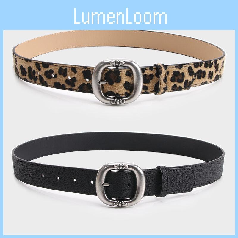 Leopard Faux Leather Belt For Women With Metal Clasp For Streetwear And Casual Wear
