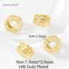 18K Gold Plated Round Spacer Beads,Separator For Beads,Brass Beads For Bracelet Making DIY Beading Jewelry Making Accessories