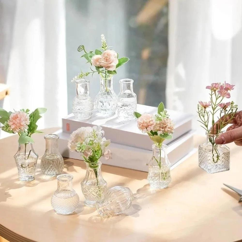 10/20Pcs Glass Bud Vases Clear Hydroponic Small Flower Vase for Centerpieces for Table Wedding Home Party Decoration