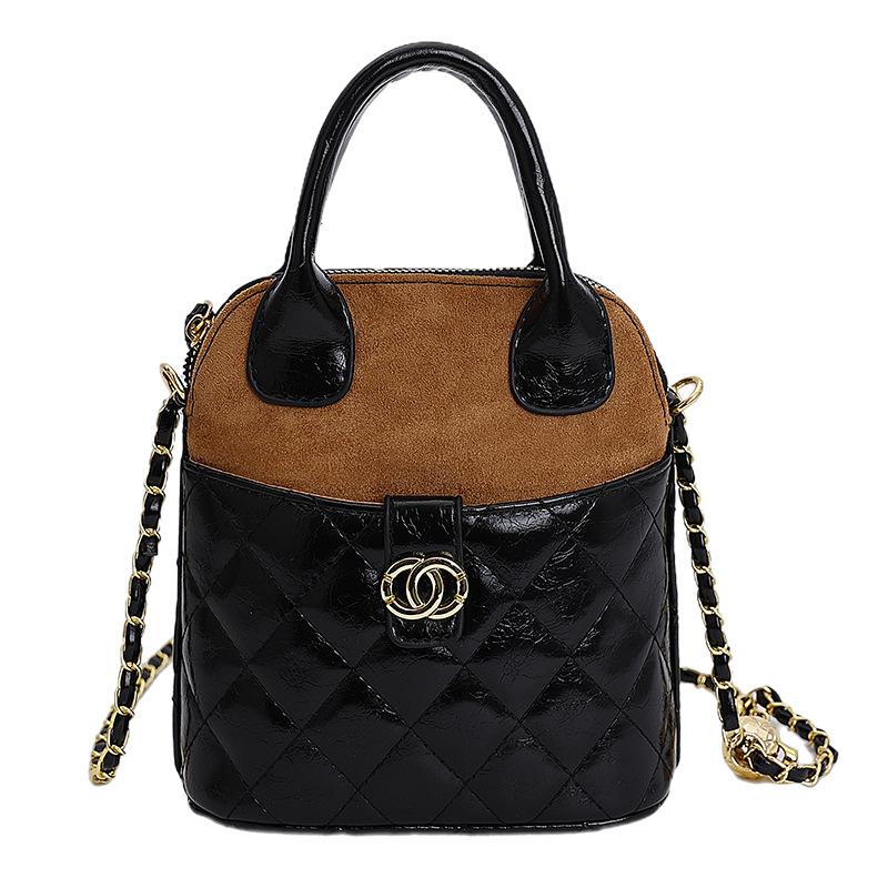 Rhombus Chain Bag Women's 2025 New Trendy Fashion High Sense Portable Shoulder Bag Versatile Messenger Bag