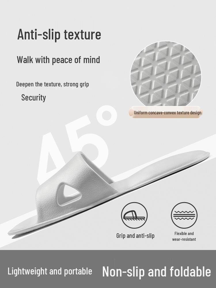 Portable Foldable Anti-Slip Shower Slippers for Men and Women - Ideal for Travel and Hotel Use