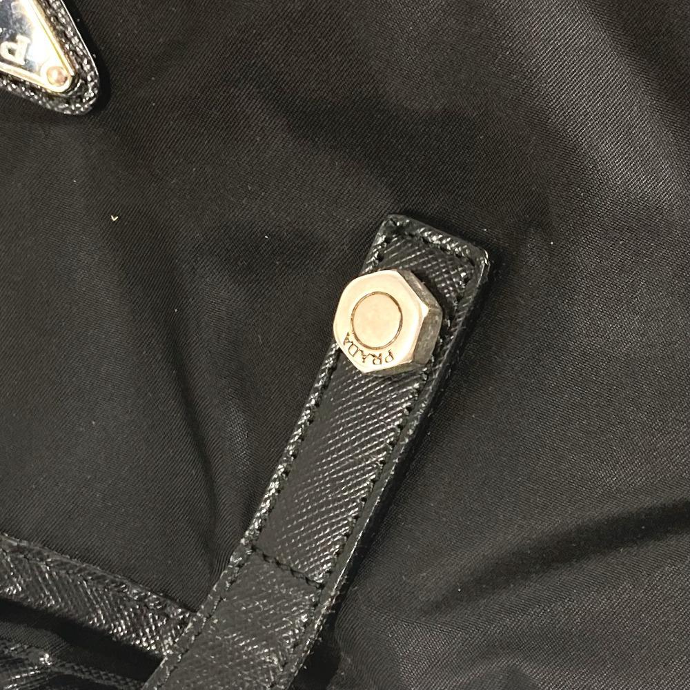 Prada Logo lebky Taška přes rameno Nákupní taška Nylon / Kůže Černá