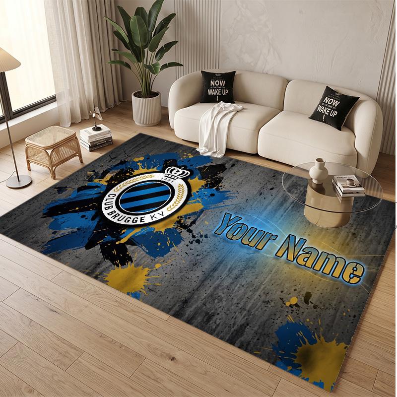 Personalized Crystal Velvet Carpet Club Brugge FC Pattern Non Slip Floor Rug