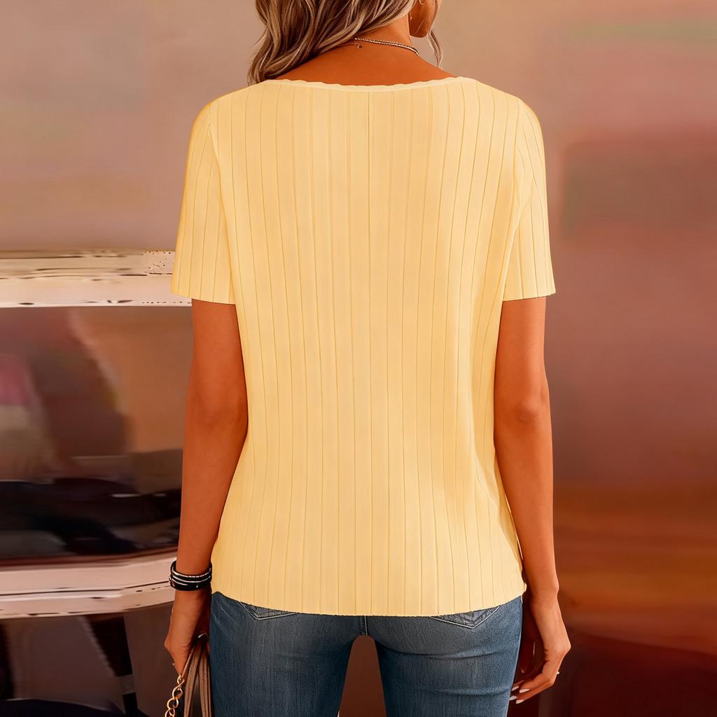 Damen Oberteile Kurzarmhemden Sommeroutfits Frühlingskleidung Lässig