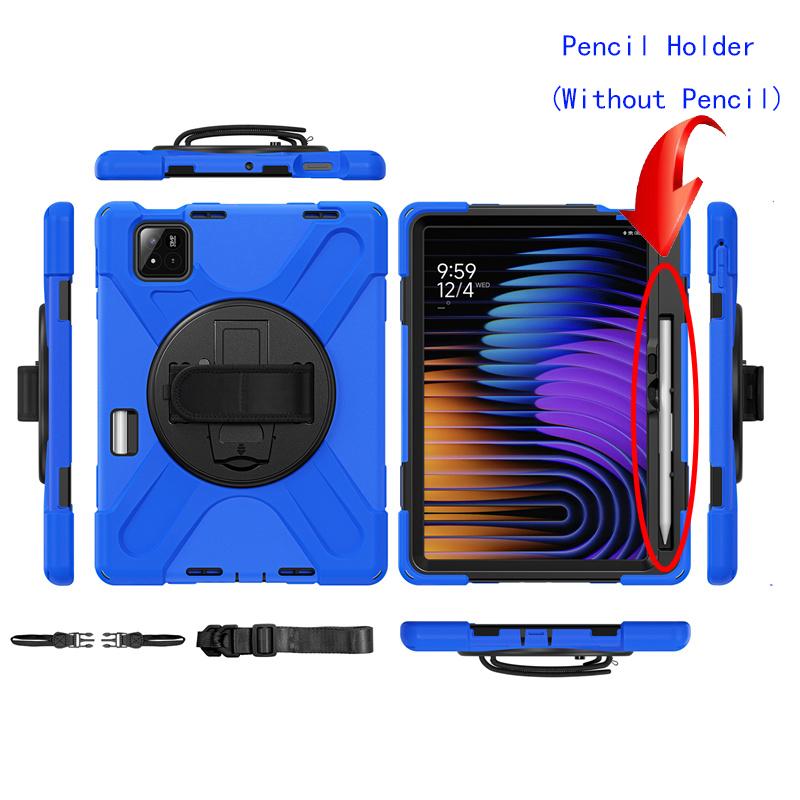 Pour Xiaomi Mi Pad7 11.2 Pad 5 6 11" 6S Pro 12.4" 7S Pro 12.5 Pouces Étui Robuste Antichoc pour Tablette avec Support Sangle Main Épaule Funda
