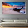 Reliabll Art Beach In Sunset Landscape Photos Landscape Canvas Pictures Wall Posters for Decorating the Living Room Without Frames