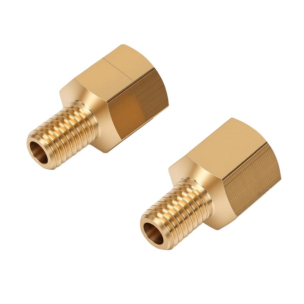 2pcs Brass Pipe Fitting Rustproof Versatile 1 8in NPT Female to Metric M8 M8X1.25 Male Pipe Adapter