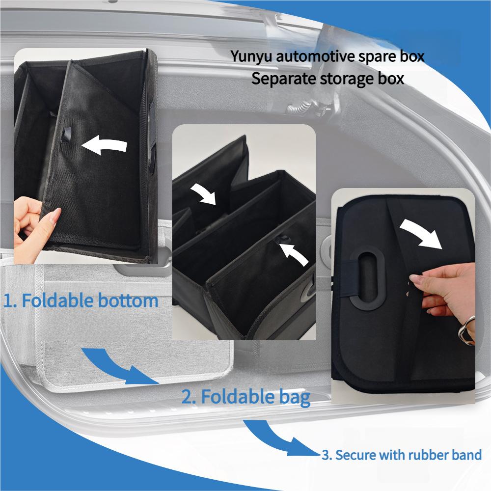 Portable Foldable Car Storage Box Automotive Trunk Organizer Collapsible Vehicle Storage Container Travel Storage Bag