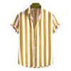 Striped Simple Men's Shirt Casual Loose Lapel Cardigan Top Large Size Men's Short-sleeved Shirt High-end Comfortable And Simple