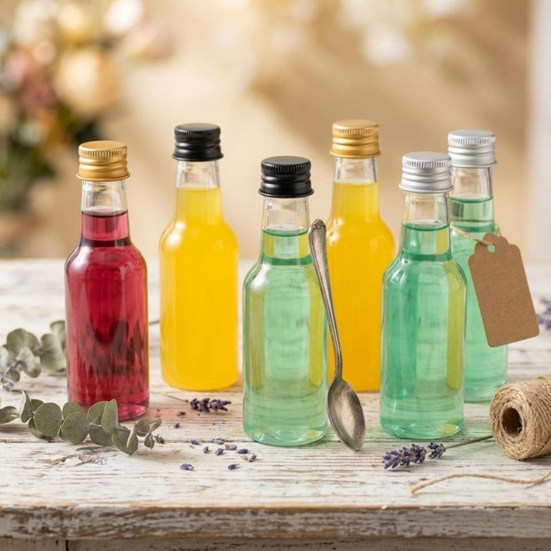 10/30PCS 50ML Mini Liquor Bottles Portable Plastic Juice Bottles Reusable Drink Container For New Year Weddings Parties Favors
