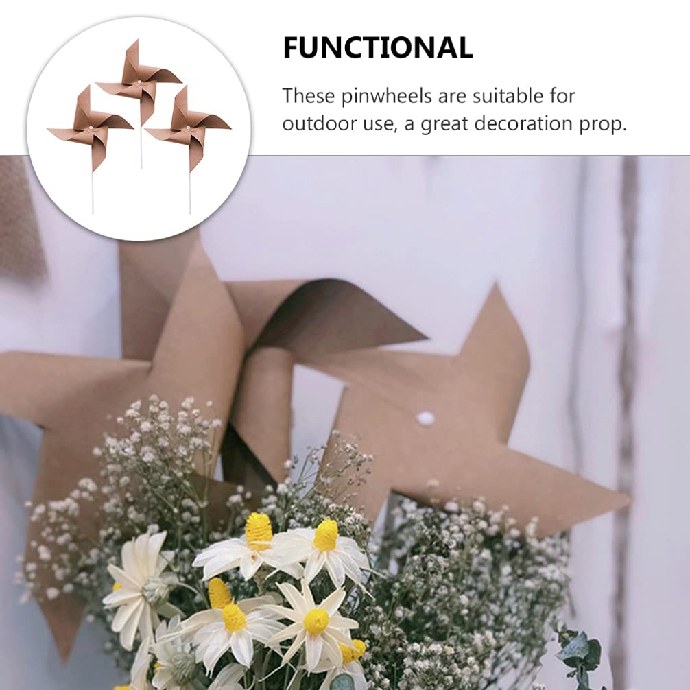 EXCEART 3-Piece Retro Paper Windmills for Outdoor Decorations and Photo Props for Birthday Parties