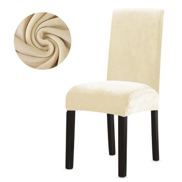 

Супер мягкие бархатные чехлы на стулья для столовой, эластичный чехол на сиденье стула, простой чехол из спандекса для кухни, офиса жёлтый