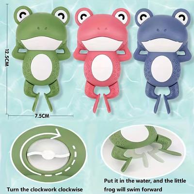 3 Stück Bunte Frosch Schwimmspielzeuge Gemischte Farben, Langlebiger Kunststoff, Ideal für drinnen und draußen, Fördert Schwimmfähigkeiten, Froschschwimmen/Verspieltes Froschdesign