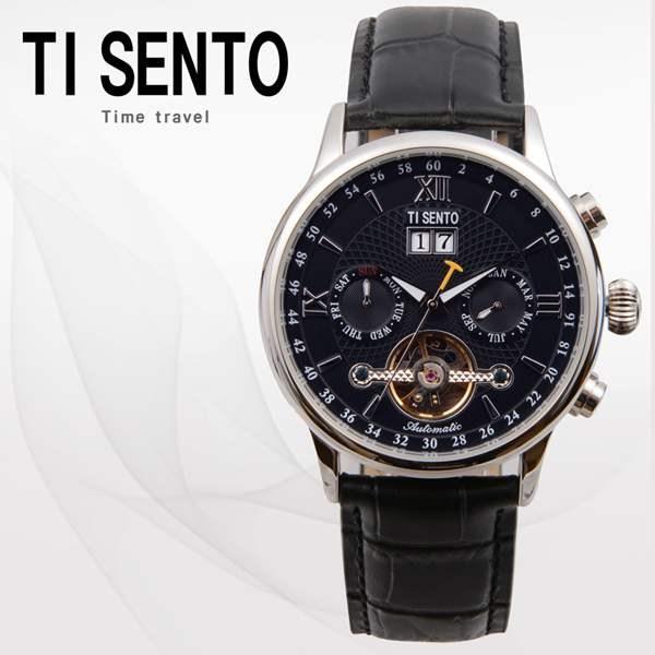 [Ticento]Men’s automatic leather watch TS500101BWTBK, Korean Luxury Watches