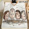 1Pc Watercolor Hedgehog Print Flannel Blanket,High quality Comfortable for All Seasons,Home Decor,Warmth and Comfort,Perfect for Christmas Gifts