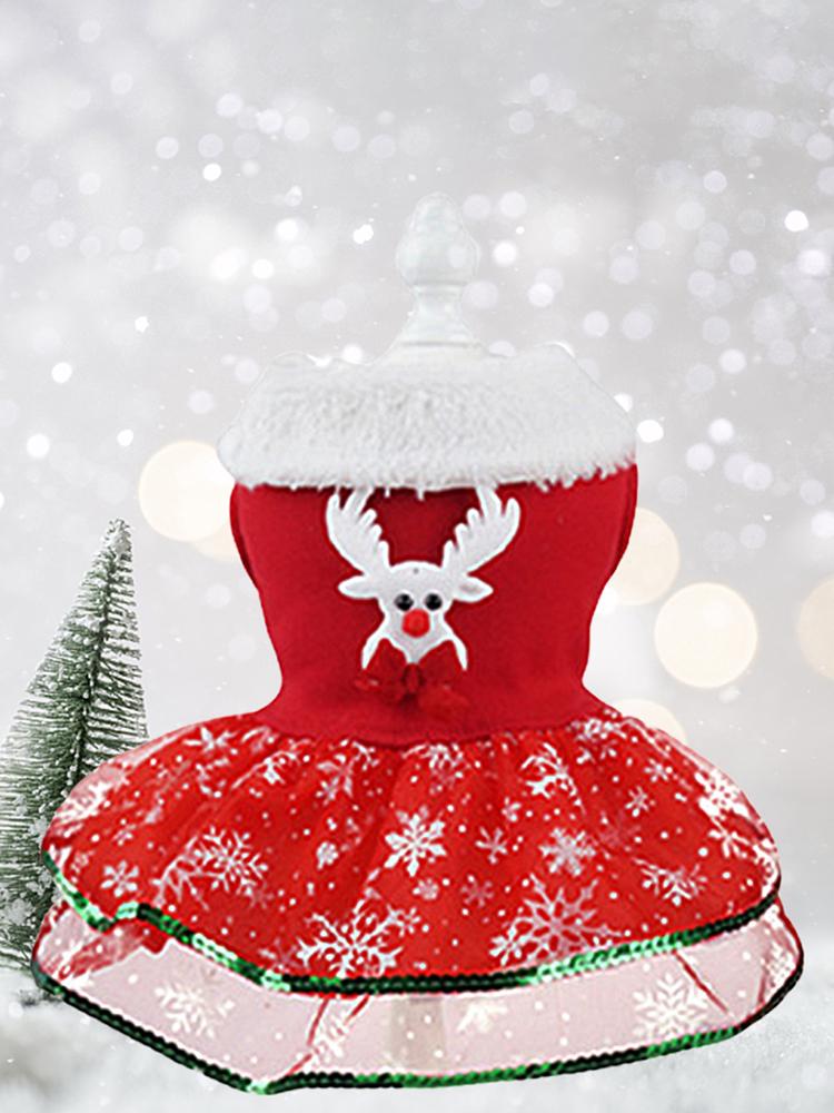 Dog Christmas Costume Skirt Christmas Bling Dog Dress Christmas Theme Dog Dress Outfit Christmas Dress Up Supplies