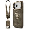 Capa Guess 4G Big 4G Classic Logo BigStrap Botões Metálicos para iPhone 17 Pro Marrom