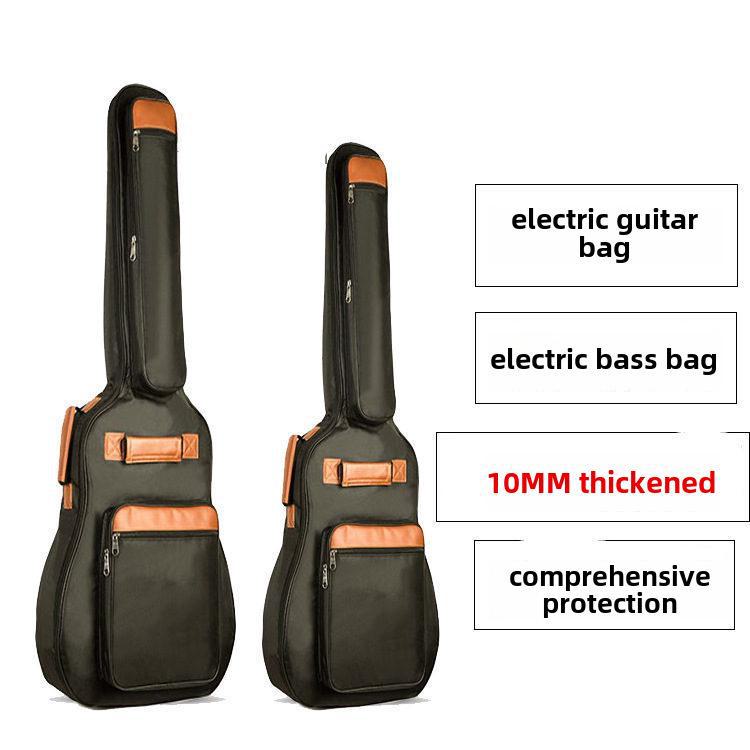 

Водонепроницаемый утолщенный 10-миллиметровый рюкзак для электробас-гитары с двойными плечевыми ремнями и большим логотипом Electric guitar bag