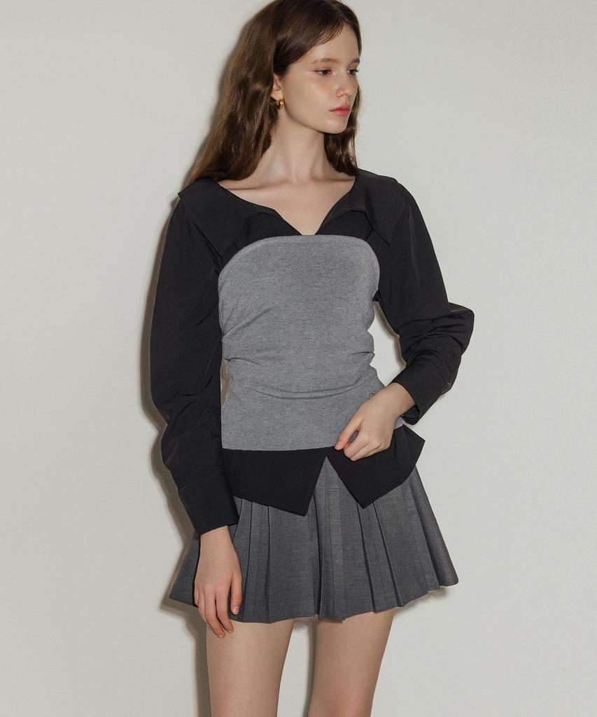 LAUTREDE MIN Bustier Layered Knit Top
