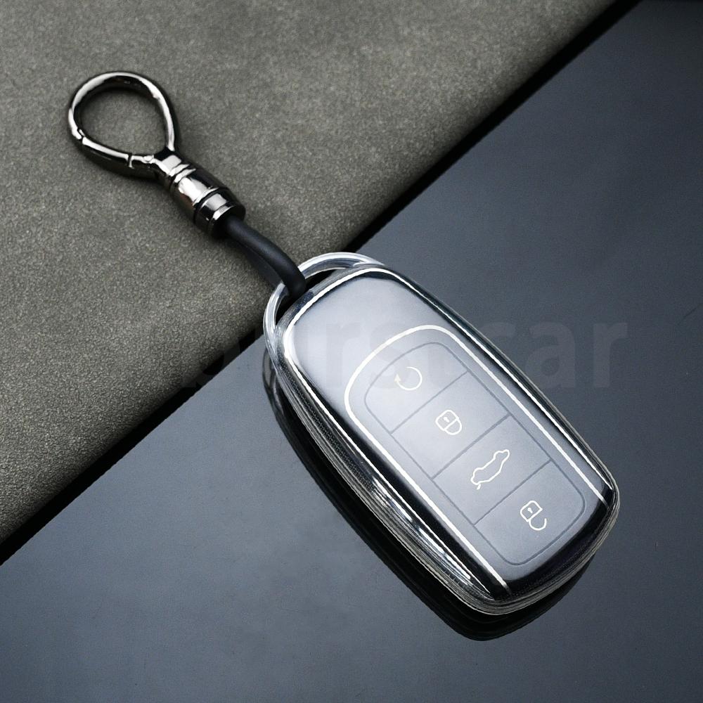 Transparent Tpu Car Smart Key Case Cover Shell Bag Protector For Chery Tiggo 8 Pro Tiggo 8Plus New 5 Plus 7Pro Accessories