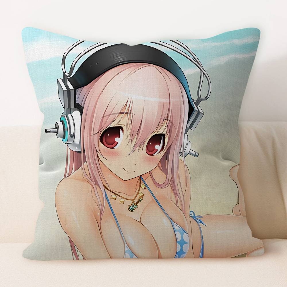 S-Super S-Sonico 45*45cm Cushion Cover Pillow Cover Decor Pillowcase Home Pillowcase For Couch Pillow