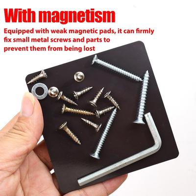 Magnetic Tools Tray Foldable Square Silicone Bowls Screw Bolt Nut Washer Trays Hardware Small Metal Parts Magnetic Storage Box