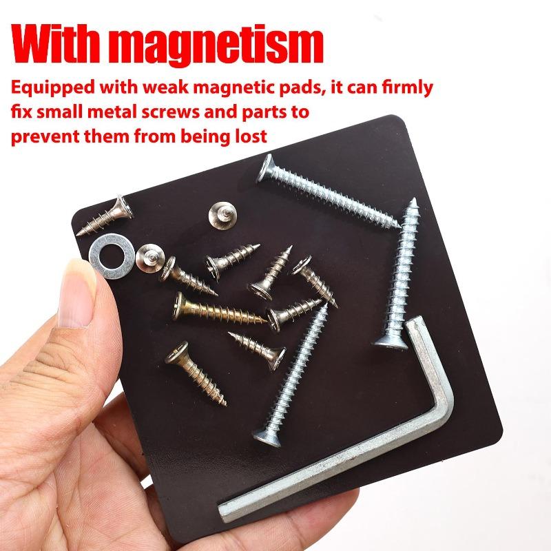 Magnetic Tools Tray Foldable Square Silicone Bowls Screw Bolt Nut Washer Trays Hardware Small Metal Parts Magnetic Storage Box