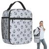 Maritime Pattern Of Blue Anchors On Light Gray Insulated Lunch Bag for Women Children Portable Food Boxes Thermal Lunch Box Tote