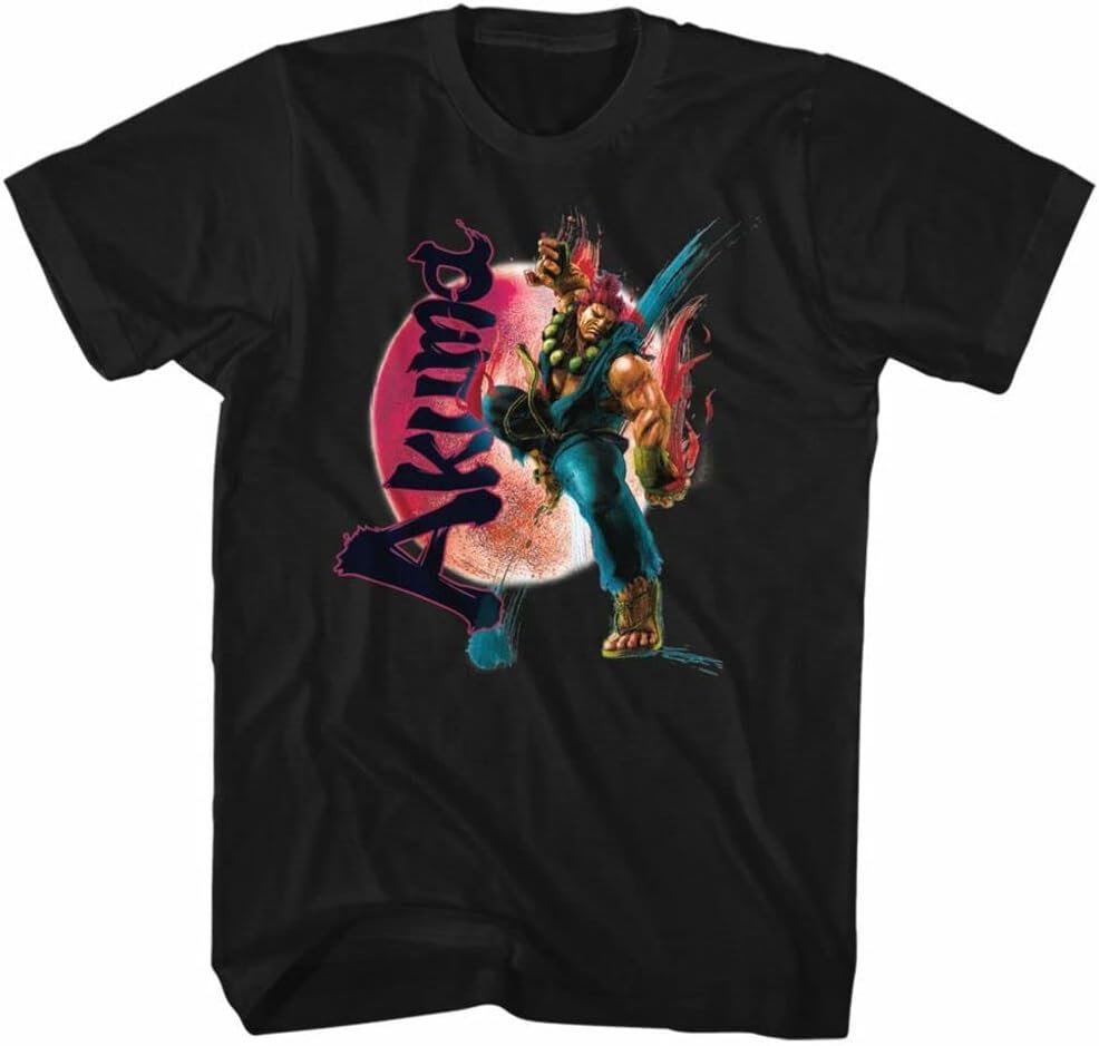 Street Fighter Akuma Black Adult T-Shirt